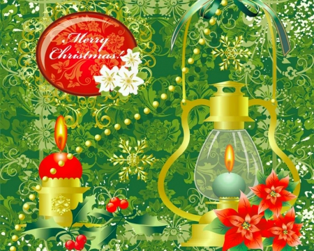 Merry Christmas - candles, decor, art, christmas