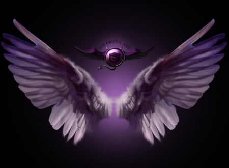 Purple Wings - fantasy, art, purple, wings