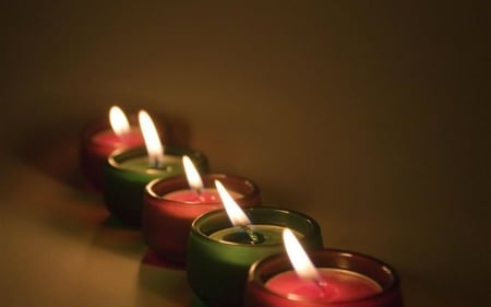 Candles - candles, glass, lighted, light