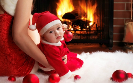 Santa Baby - santa, fireplace, baby, christmas