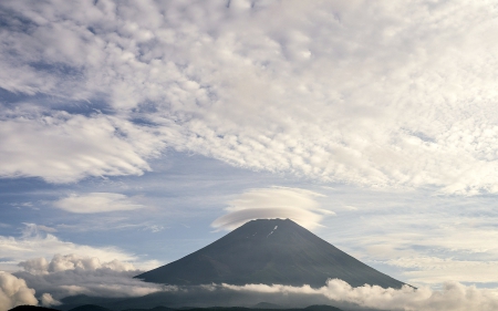 Mount Fuji in the Clouds - japan, nature, mountain, clouds