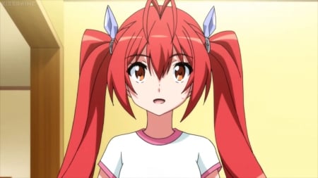 Mitsuka Souji - pretty, transgender, anime, twin tail, kawaii, female, twintail, souji, red hair, nice, twin tails, anime girl, twintails, beautiful, girl, beauty, lovely, sweet, soji, shirt, redhead, cute, adorable, tailred