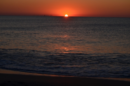 sunset - water, sky, sunset, sun