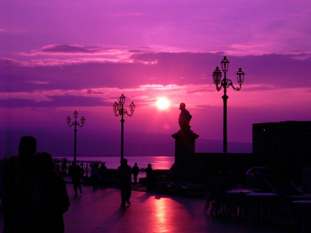 Sunset in Italy ♥ - sunset, purple, beautiful, Italy