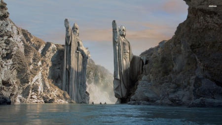 gate of argonath in lord of the rings - ring, gate, argonath, lord