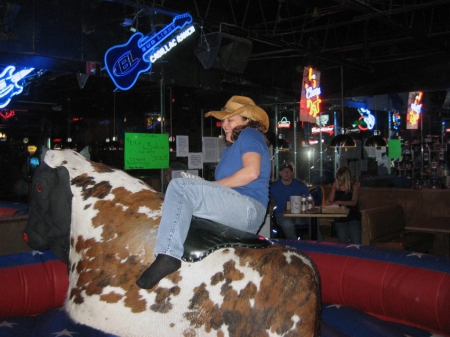 Please, Don't Turn It On! - jeans, hat, cowgirl, bull