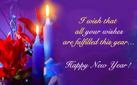 Happy New Year - decoration, 2015, text, light, candles