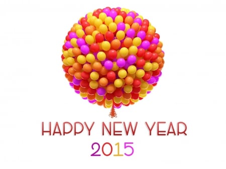 New Year 2015 - abstract, 2015, new year, balloons, 3d and cg