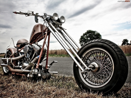 Harley Davidson Chopper - chopper, harley, bike, motorcycle
