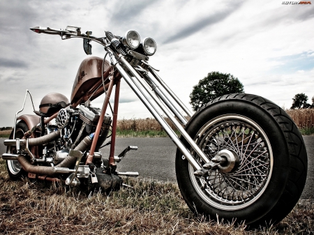 Harley Davidson Chopper - bike, motorcycle, chopper, harley