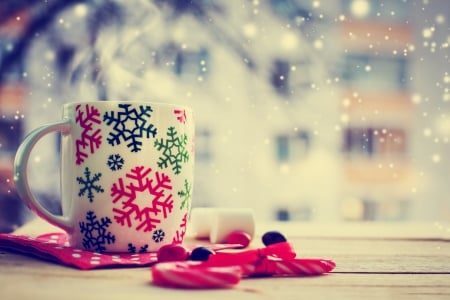 Winter Cup - xmas, winter, snowflakes, magic christmas, christmas, cup, merry christmas, winter time, snow