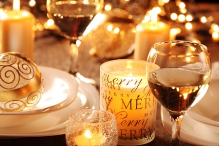 New Year's Eve - christmas, yellow, new year, candles, golden, celebration