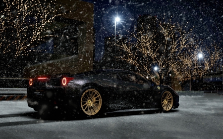 Ferrari 458 Italia - cars, ferrari, italia, snow