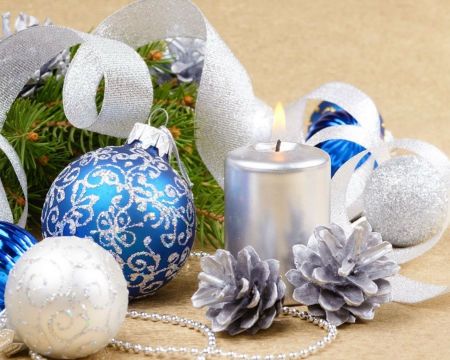 Christmas Decoration - balls, candle, decor, christmas