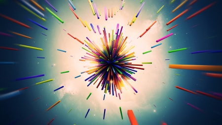 Abstract Explosion - explosion, 3d, abstract, colorful