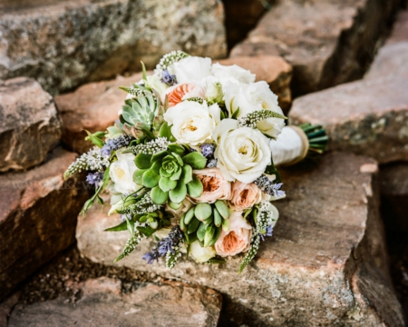 Bouquet - roses, petals, stones, bouquet, flowers