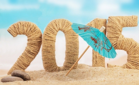 Happy New Year 2015 - beach, words, 2015, happy new year