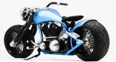 Motorcycle - bike, motorcycle, chopper, blue