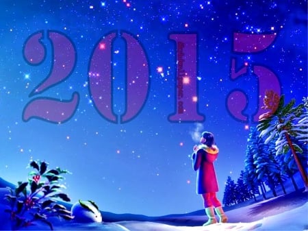 WELCOME 2015 - new year, 2015, happy new days, cards, colors, fantasy