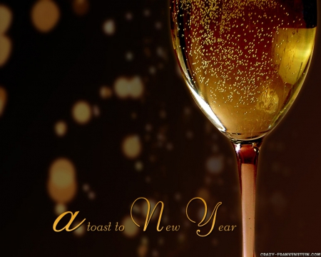 A Toast to a New Year - drink, bokeh, new years, celebration, glass