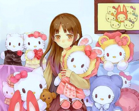 Pretty Girl - girl, cute, anime, stuff toys