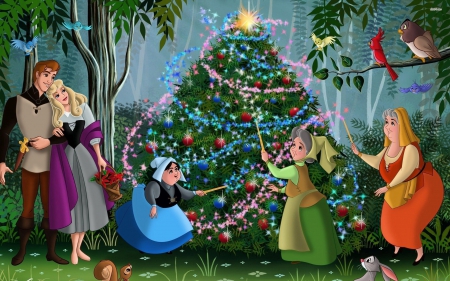 sleeping beauty christmas - sleeping, beauty, princess, prince