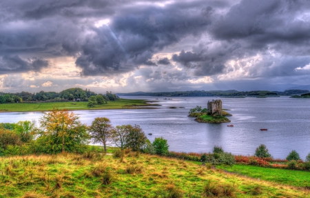 Stalker Castle, Scotland ~ HDR - HDR, Lake, Castle, Scotland