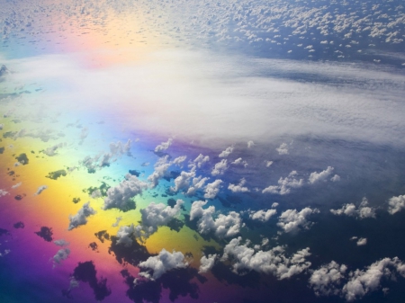 Rainbow - colorful, rainbow, sky, clouds