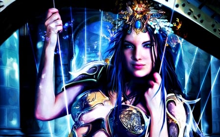 Fantasy girl - game, bruno wagner, blue, girl, fantasy, woman, enesu, Legend of the cryptids, art