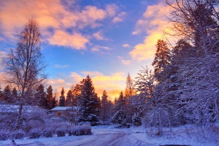 WINTER CLOUDS - snow, clouds, winter, nature