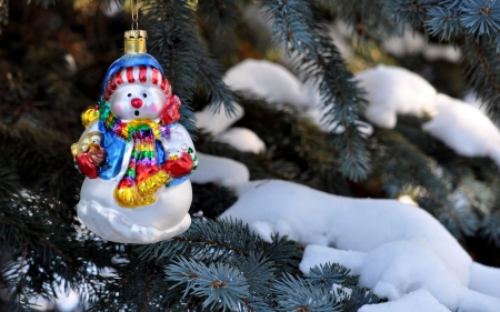 Snowman - white, snowman, snow, decoration, christmas