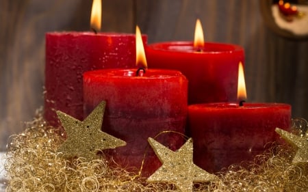 Merry Christmas! - christmas, star, red, glitter, candle, golden, light