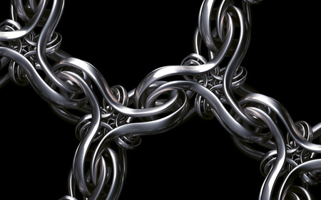 Chain Reaction - links, black, chain, silver