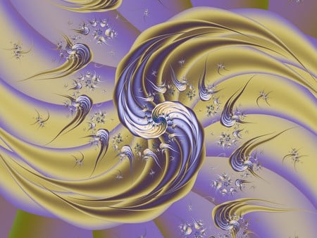 Yellow and purple spiral - fractal, colors