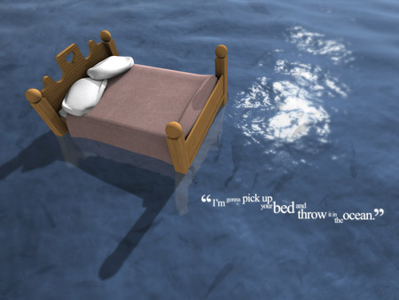 Sleeping Too Long... - words, ocean, floating, bed