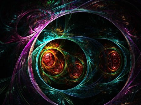 Whirling - abstract, 3d, circles