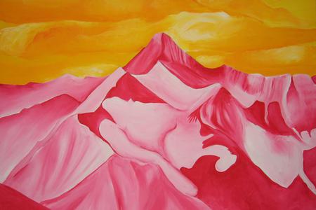 Mountain - pink, mountain, abstract