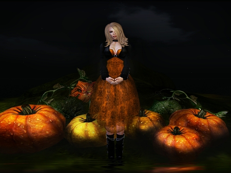 Halloween Romance - romance, halloween, pumpkins