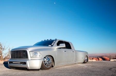 Slammed Ram - 2013, Truck, Slilver, Mopar