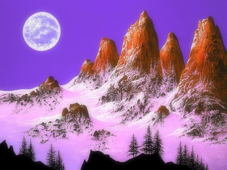 â˜…Cherished of Winterâ˜… - xmas and new year, winter, mountains, lovely, moons, nature, love four seasons, snow, beautiful, colors, paintings