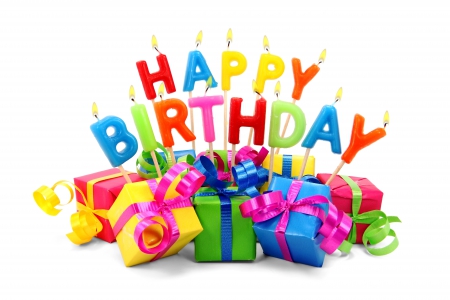 Happy Birthday - colorful, candle, gift, happy, birthday