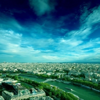 Beautiful Sky over Paris Cityscape