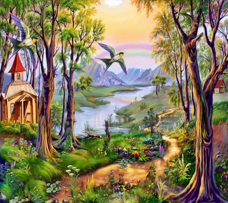 Nature Landscape - hd, nature, paintings, landscape