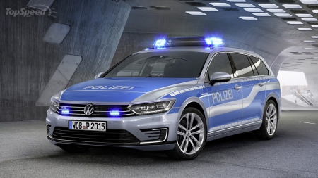 2015 Volkswagen Passat GTE Police Car - 2015, lights, vw, blue