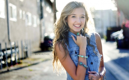 Model - jeans, mood, smile, woman, girl, hair