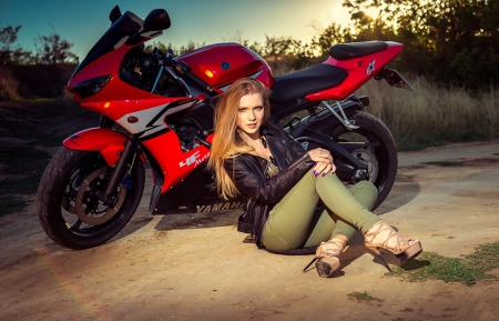 Driver - bike, woman, model, driver