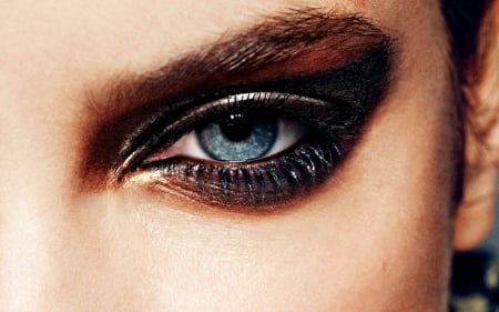 Blue eye - woman, blue, eye, barbara palvin, make-up, model