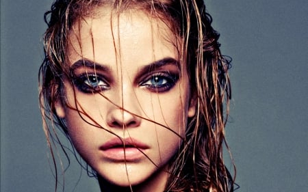 Barbara Palvin - face, beauty, model, barbara palvin, woman, blue, eyes