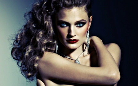 Constance Jablonski - beauty, woman, blue eyes, make-up, constance jablonski, model