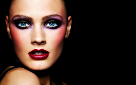 Constance Jablonski - black, make-up, woman, model, eyes, beauty, face, Constance Jablonski